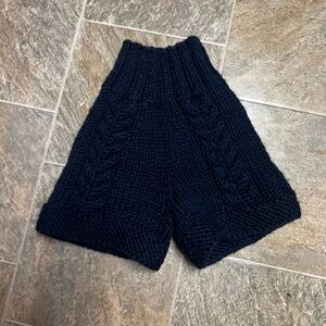 Navy Cable Knit Women Shorts